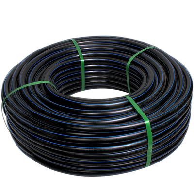 PE HDPE 물 공급 파이프 길이는 고객 요구 사항으로 파란색 또는 파란색 줄무늬가있는 검은색
