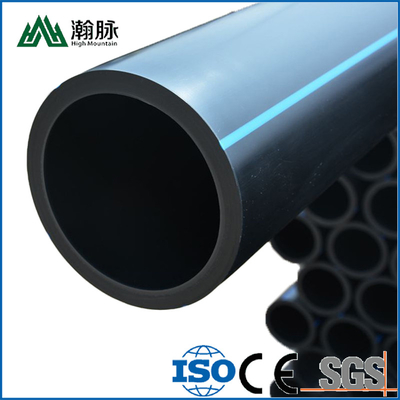 PE HDPE 물 공급 파이프 파란색 또는 파란색 스트립과 함께 검은색