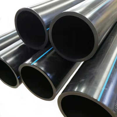 PE HDPE 물 공급 파이프 파란색 또는 파란색 스트립과 함께 검은색