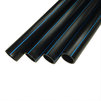PE HDPE 물 공급 파이프 파란색 또는 파란색 스트립과 함께 검은색